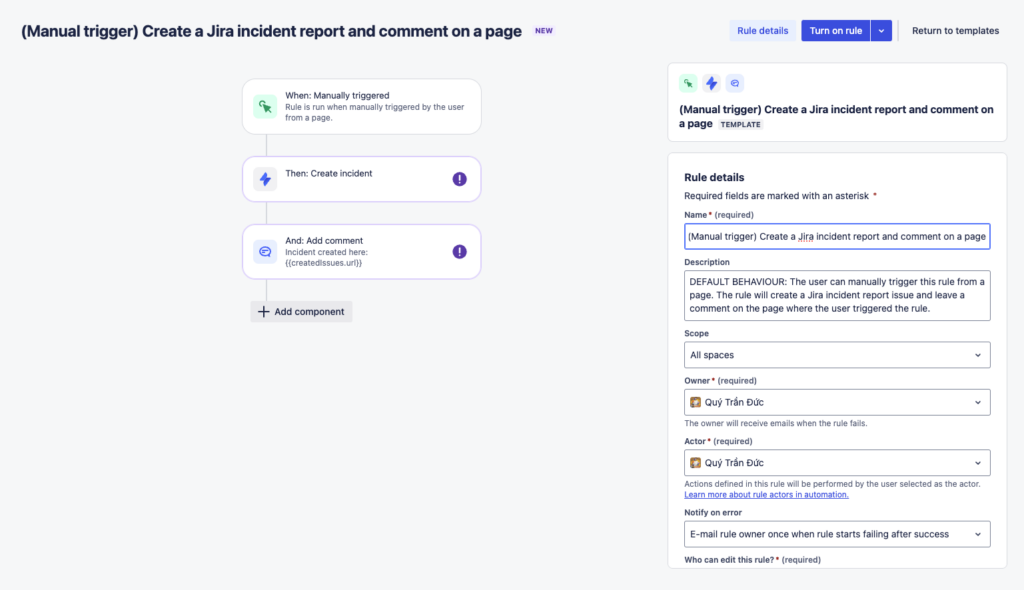 Create a JSM incident directly from within Confluence