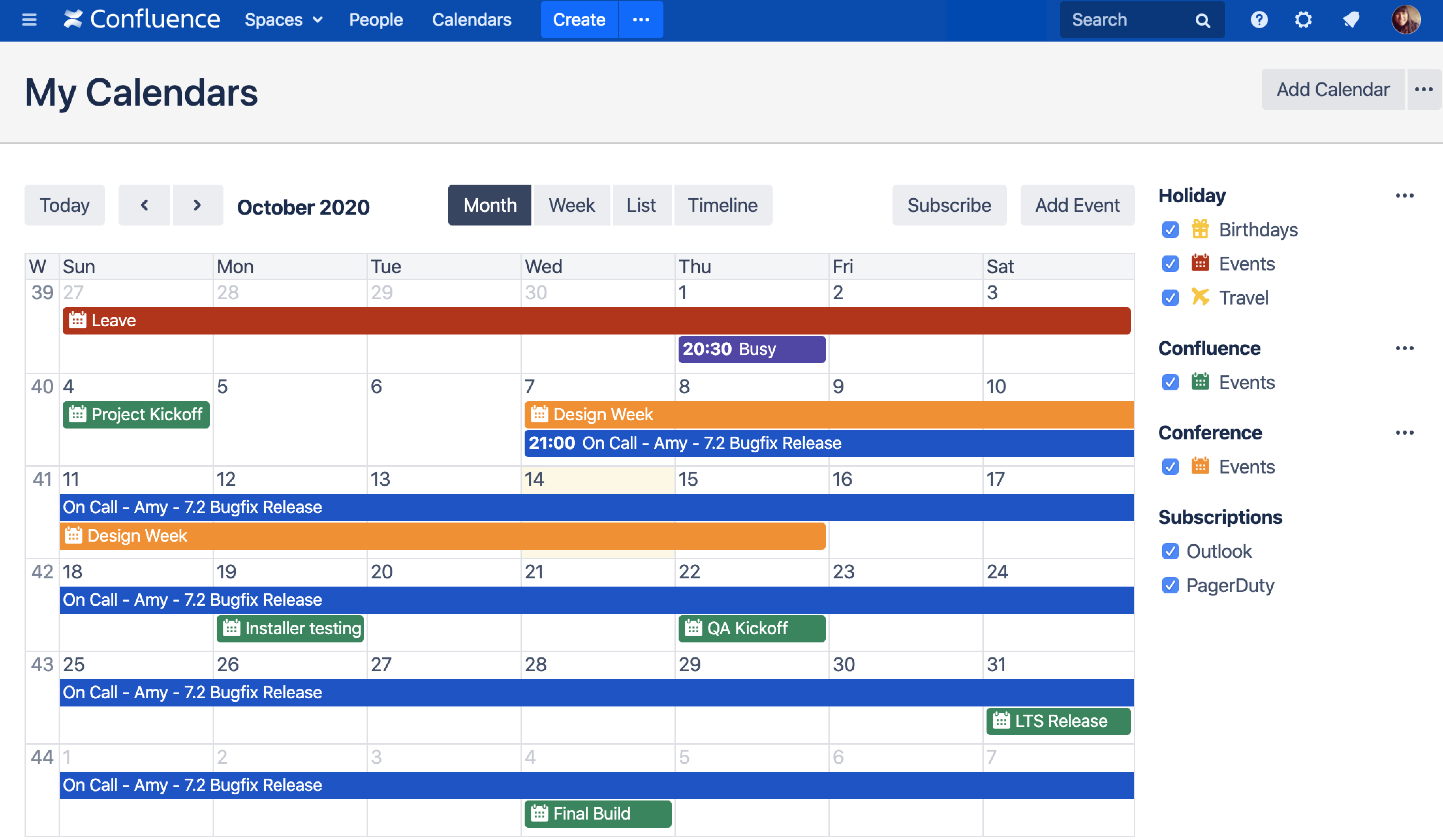 Atlassian Calendar